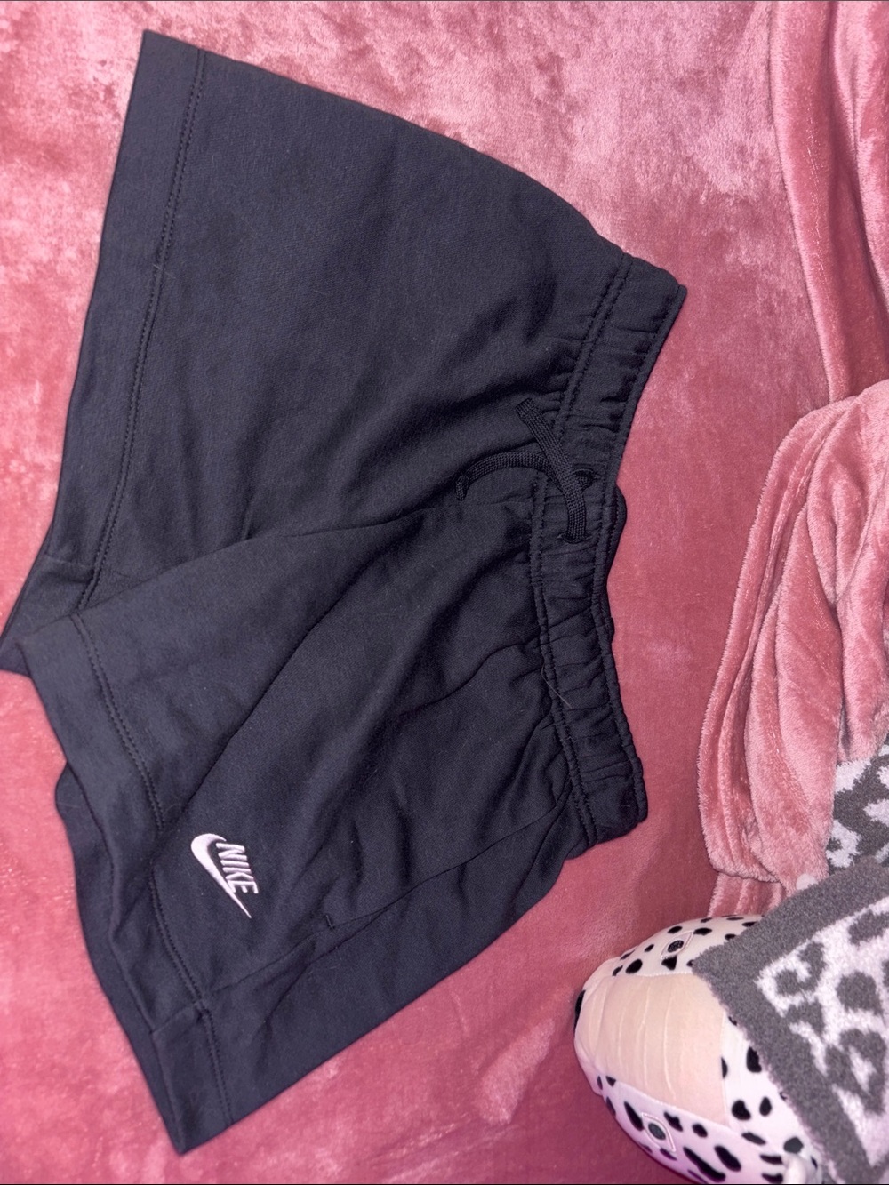 Nike Black Girls' Athletic Shorts with White Swoosh